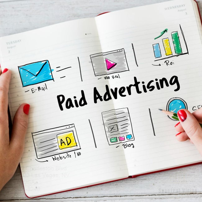 A notebook that shows paid auto repair advertising options for your business.