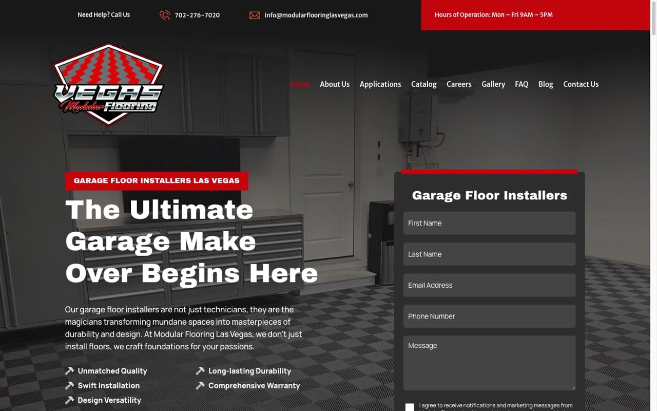 Modular Flooring Las Vegas website built by Spectral Vision
