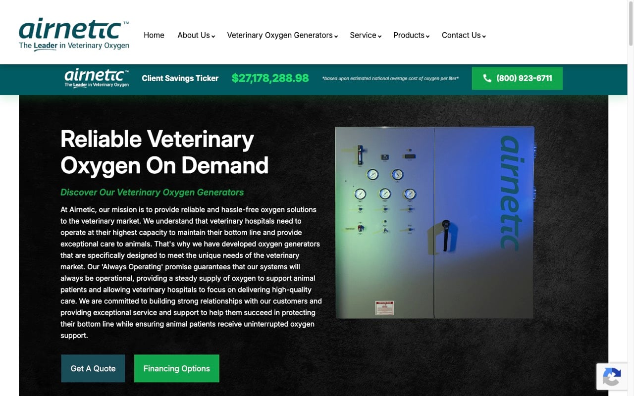 Airnetic website built by Spectral Vision