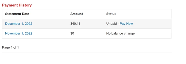 Yelp Ads Payment History