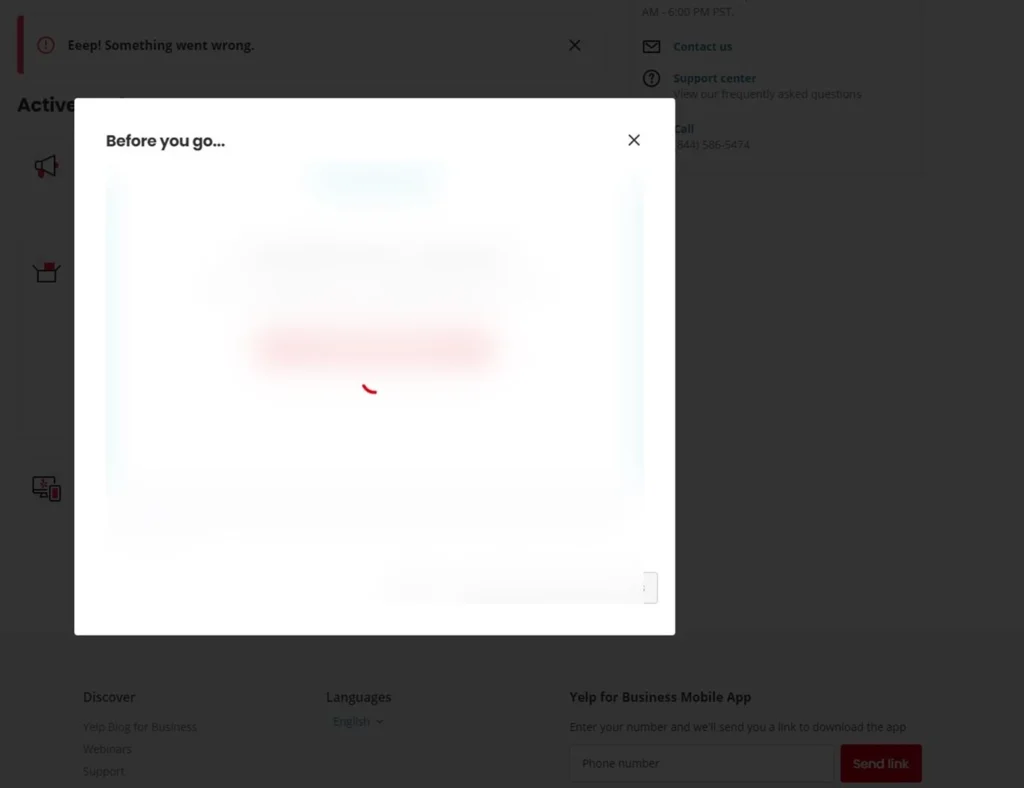 Yelp free trial ad credit offer for auto repair shops